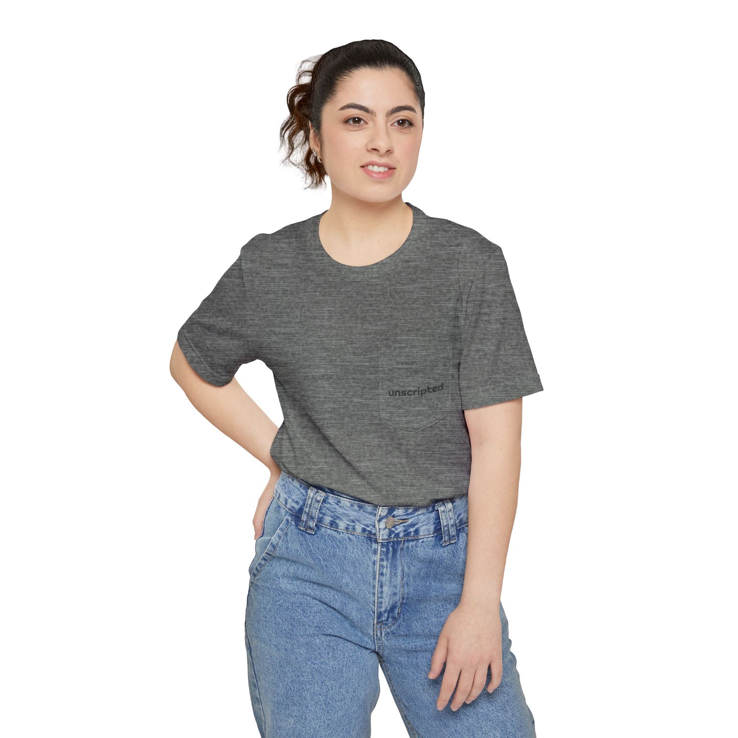 Unscripted Pocket T-Shirt — Minimal Heather Gray Pocket Tee
